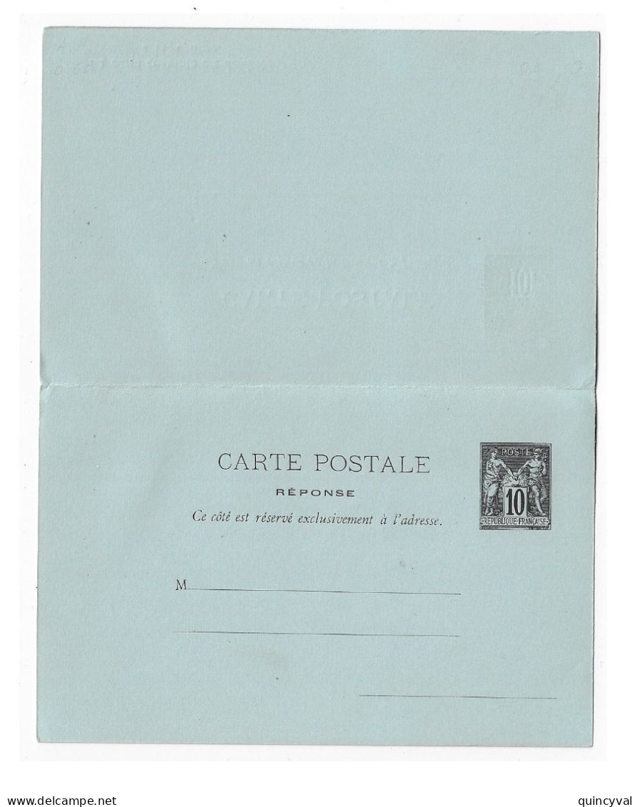 Carte Postale Avec Réponse Payée 25c Sage Yv 89-CPRP1 110 Storch G39 Traces Charnières Au Dos - Cartes-lettres