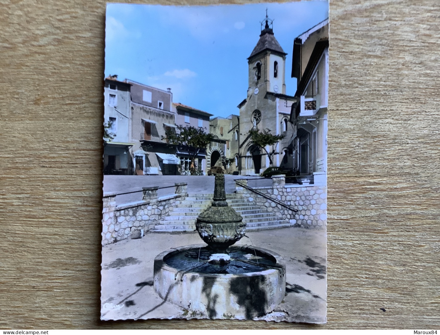 Cpsm84 Beaumes De Venise La Fontaine Et Place De L’église - Beaumes De Venise