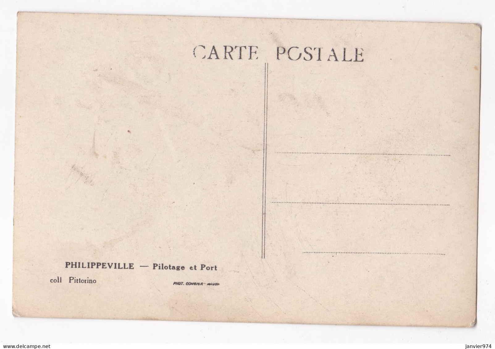 CPA . Algerie - Philippeville ,  Pilotage Et Port,  Scan Recto Verso - Skikda (Philippeville)