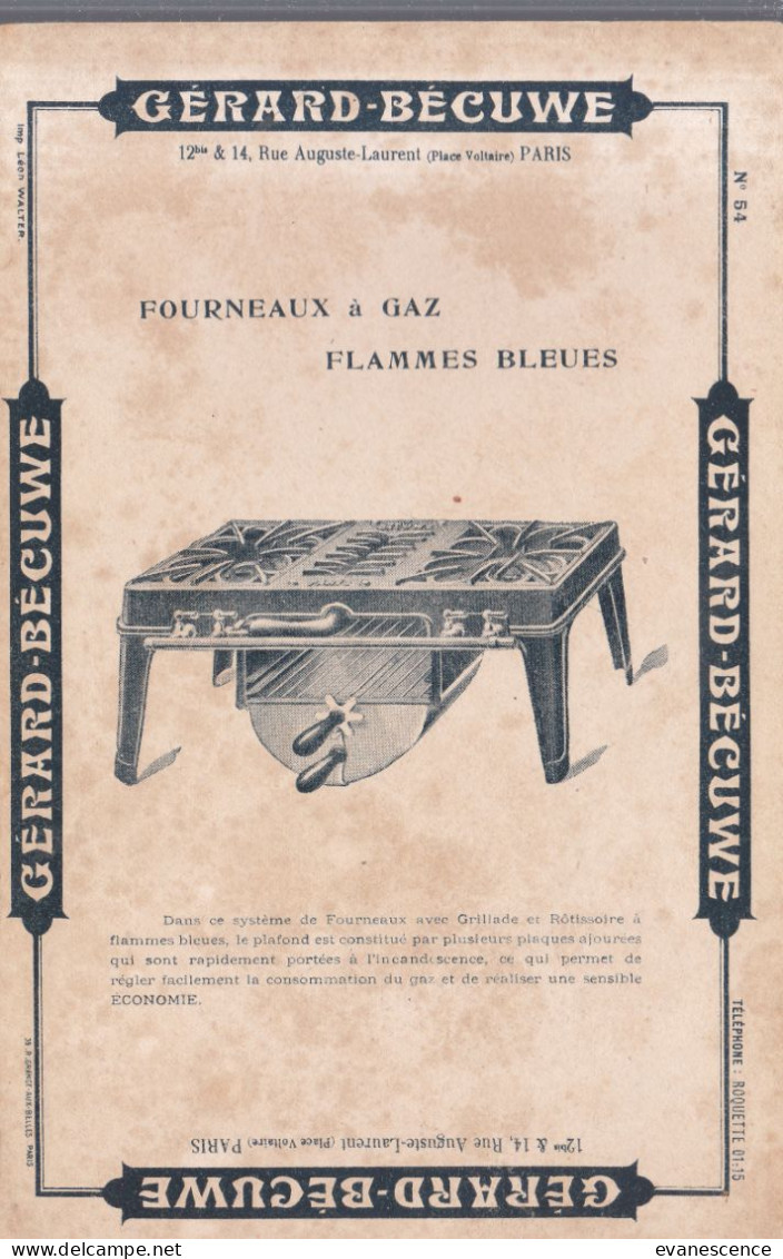 Buvard :   Gérard  Bécuwe  :  Fourneau à Gaz  (traces)   ///  Réf.  Mai. 23 - Electricity & Gas