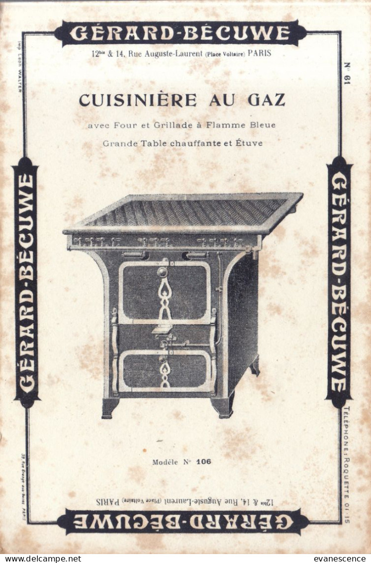 Buvard :   Gérard  Bécuwe  :  Cuisinière Table Chauffante (traces)  ///  Réf.  Mai. 23 - Elektrizität & Gas