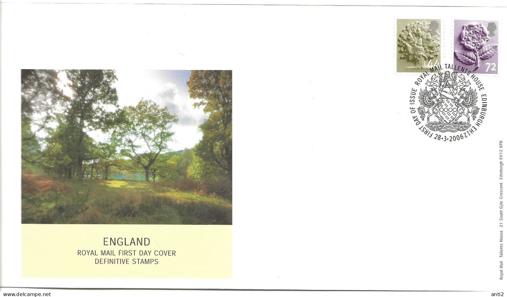 Great Britain Regional Issues 2005  Definitive Stamps   National Symbols, Oak    Mi  11  FDC - Angleterre