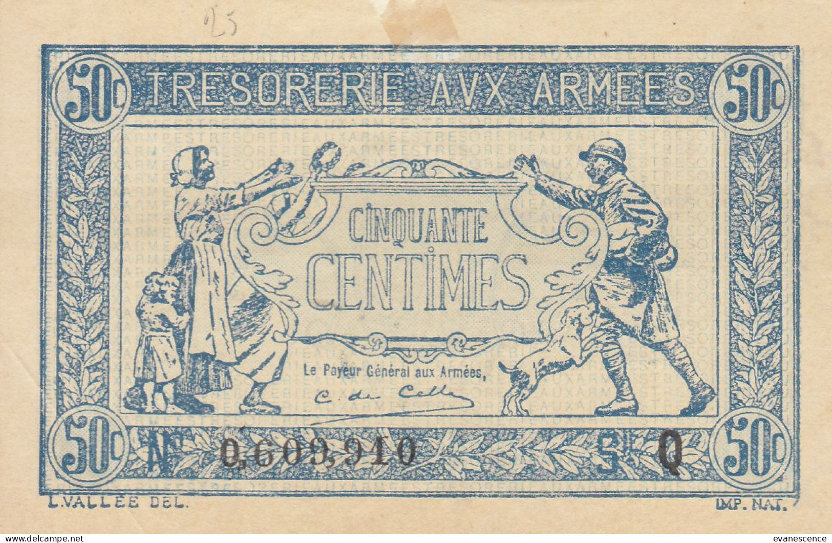 Trésorerie Aux Armées 50 Centimes - 1917-1919 Army Treasury