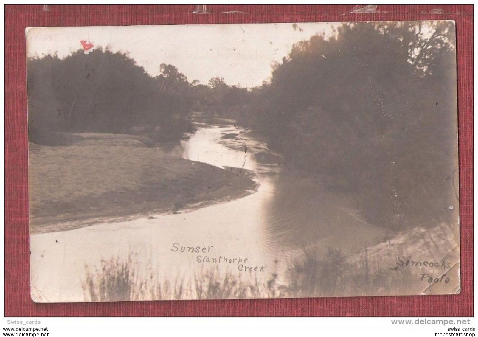 RP AUSTRALIA SUNSET STANTHORPE CREEK SIMCOCKS PHOTO Queensland USED STANTHORPE POSTMARK 1905 - Other & Unclassified