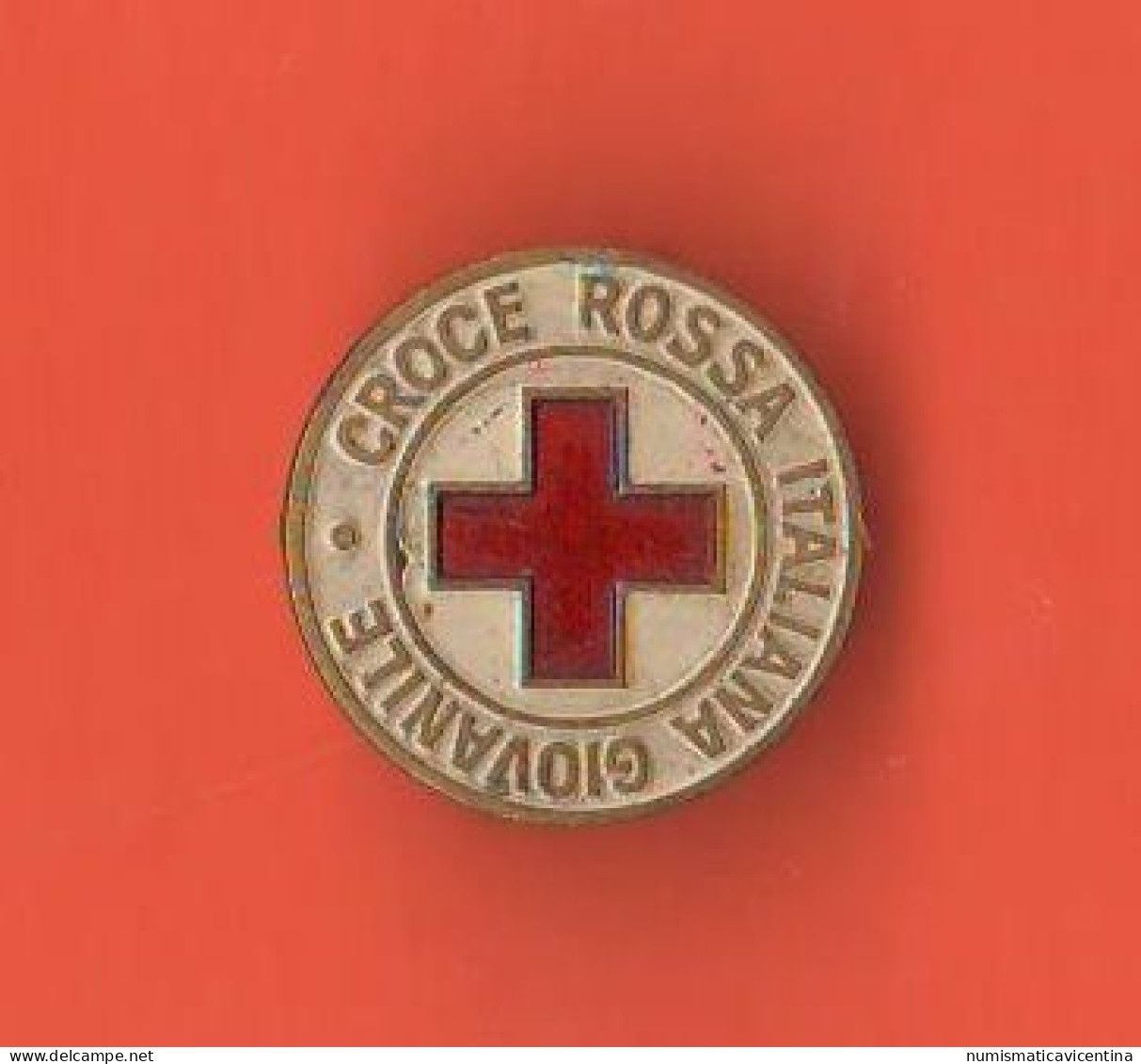 Spilla Croce Rossa Italiana Giovanile Smalti Red Cross Croix Rouge Anni '60 Marcata Lorioli F.lli Milano - Croix-Rouge