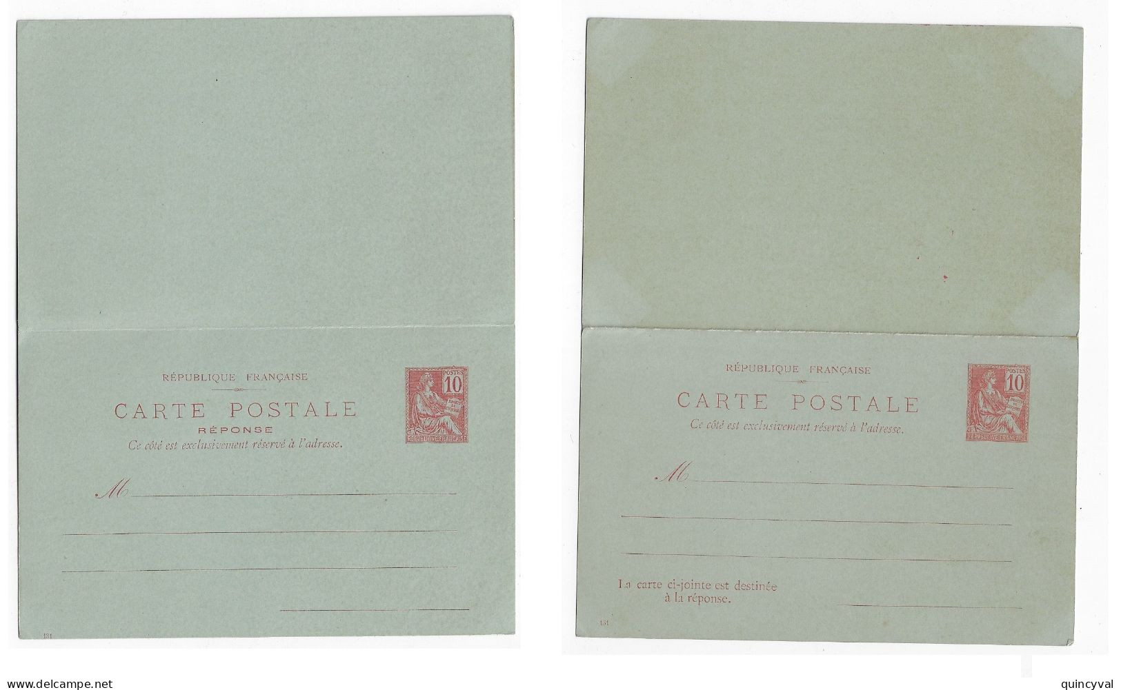 Carte Postale Entier Postal Avec Réponse Payée 10c Mouchon Millésime 131 Yv 112-CPRP1 Storch 1902 D6 - Cartes Postales Types Et TSC (avant 1995)