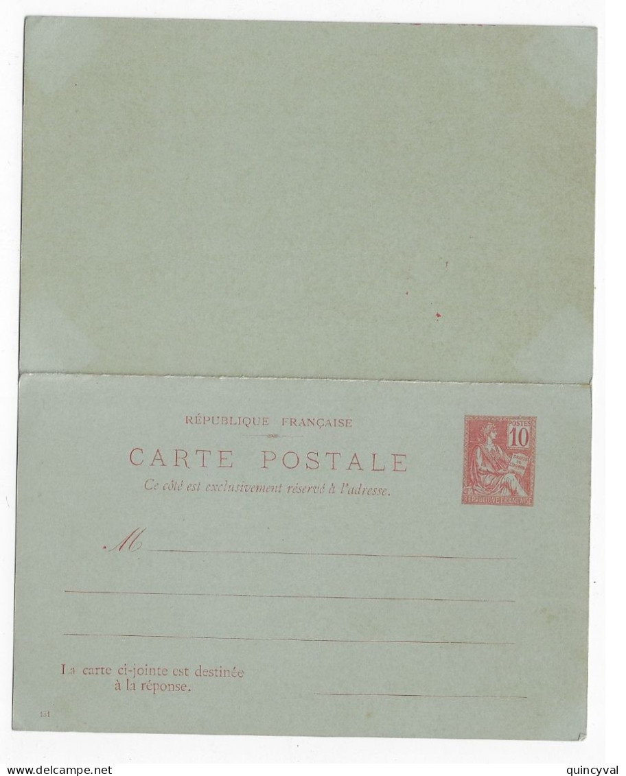 Carte Postale Entier Postal Avec Réponse Payée 10c Mouchon Millésime 131 Yv 112-CPRP1 Storch 1902 D6 - Standard- Und TSC-AK (vor 1995)