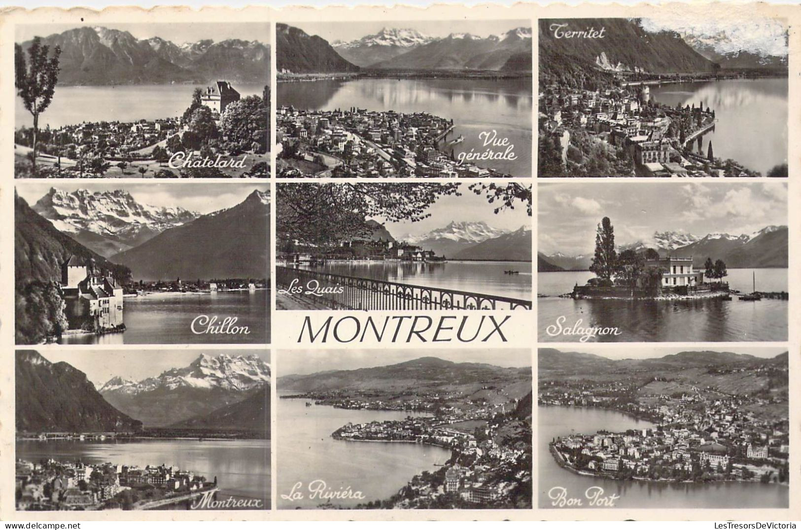 SUISSE - Montreux - Vue Générale - Chillon - Les Quais - Bon Port - Salagnon - Carte Postale Ancienne - Montreux