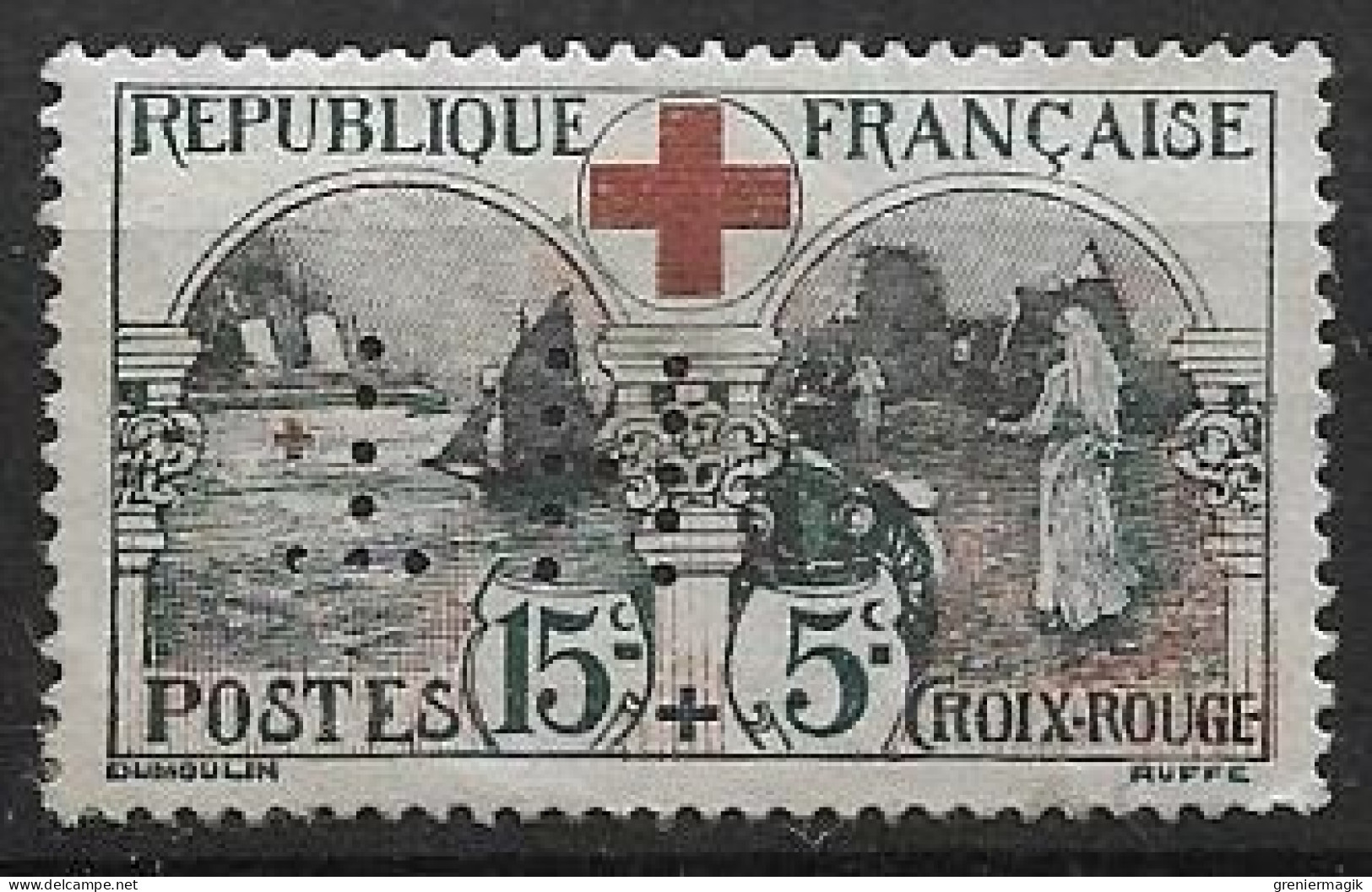 France 1918 Y.T N°156 Neuf * Perforé TH - Croix Rouge 15c + 5c Infirmière Et Navire-hôpital "Asturia" - Ungebraucht