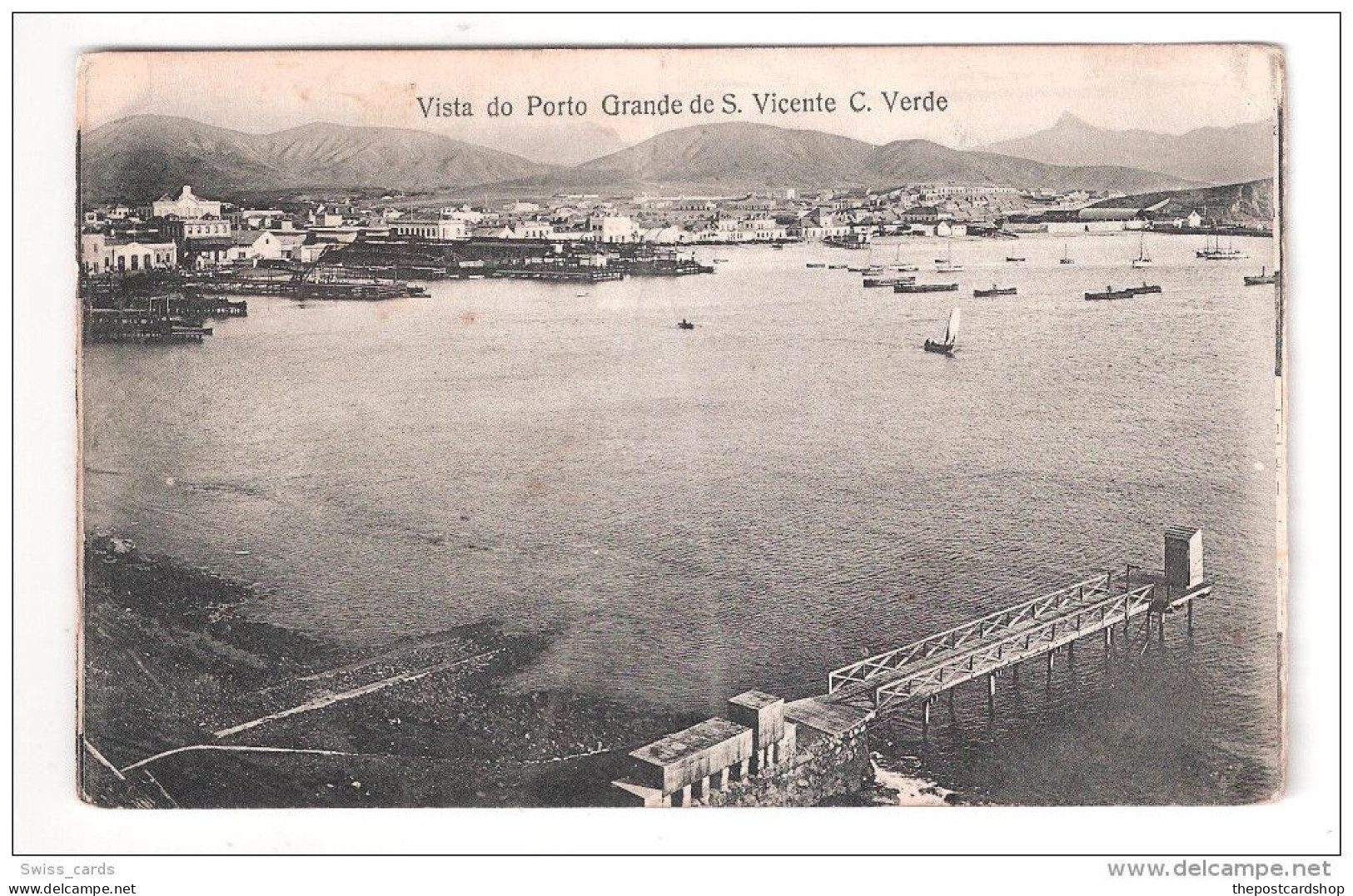 Cape Verde S.Vicente Cabo Verde VISTA DO PORTO GRANDE PLAIN BACK POSTCARD - Cabo Verde