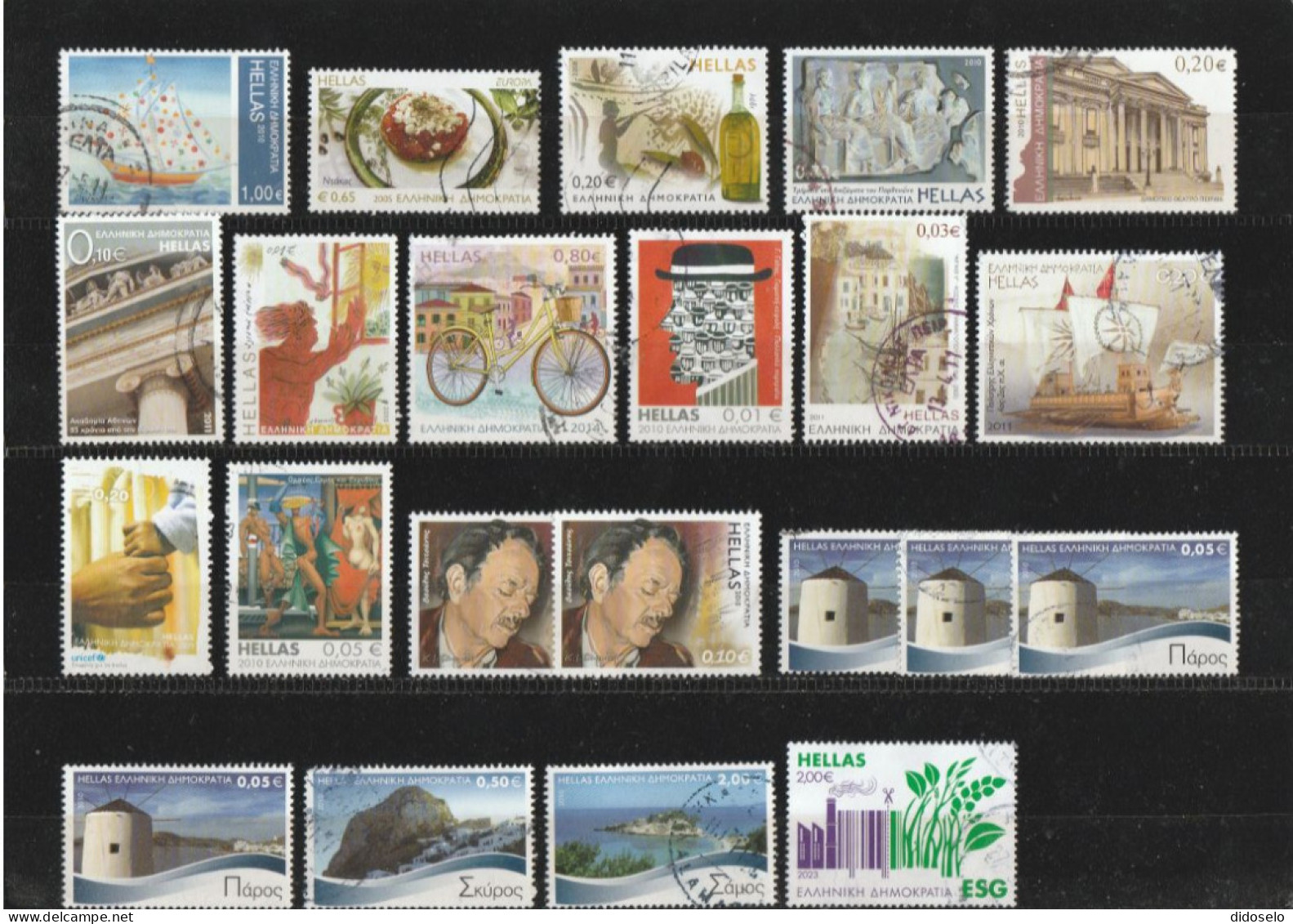 Greece - Small Lot Of Used Stamps / In € - Sammlungen