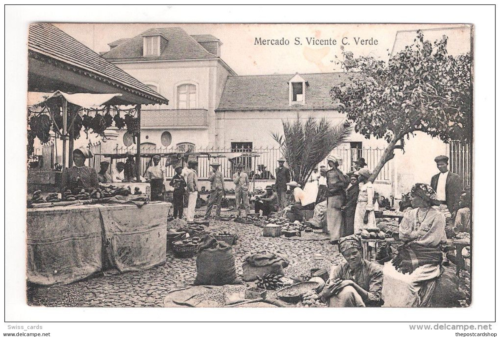 Cape Verde S.Vicente Cabo Verde MERCADO MARKET PLAIN BACK POSTCARD - Cap Verde