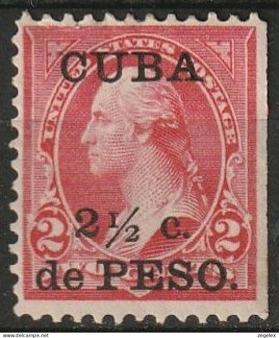 Cuba 1899 2,5c On 2c MH* Unused Scott 223. See Description - Cuba