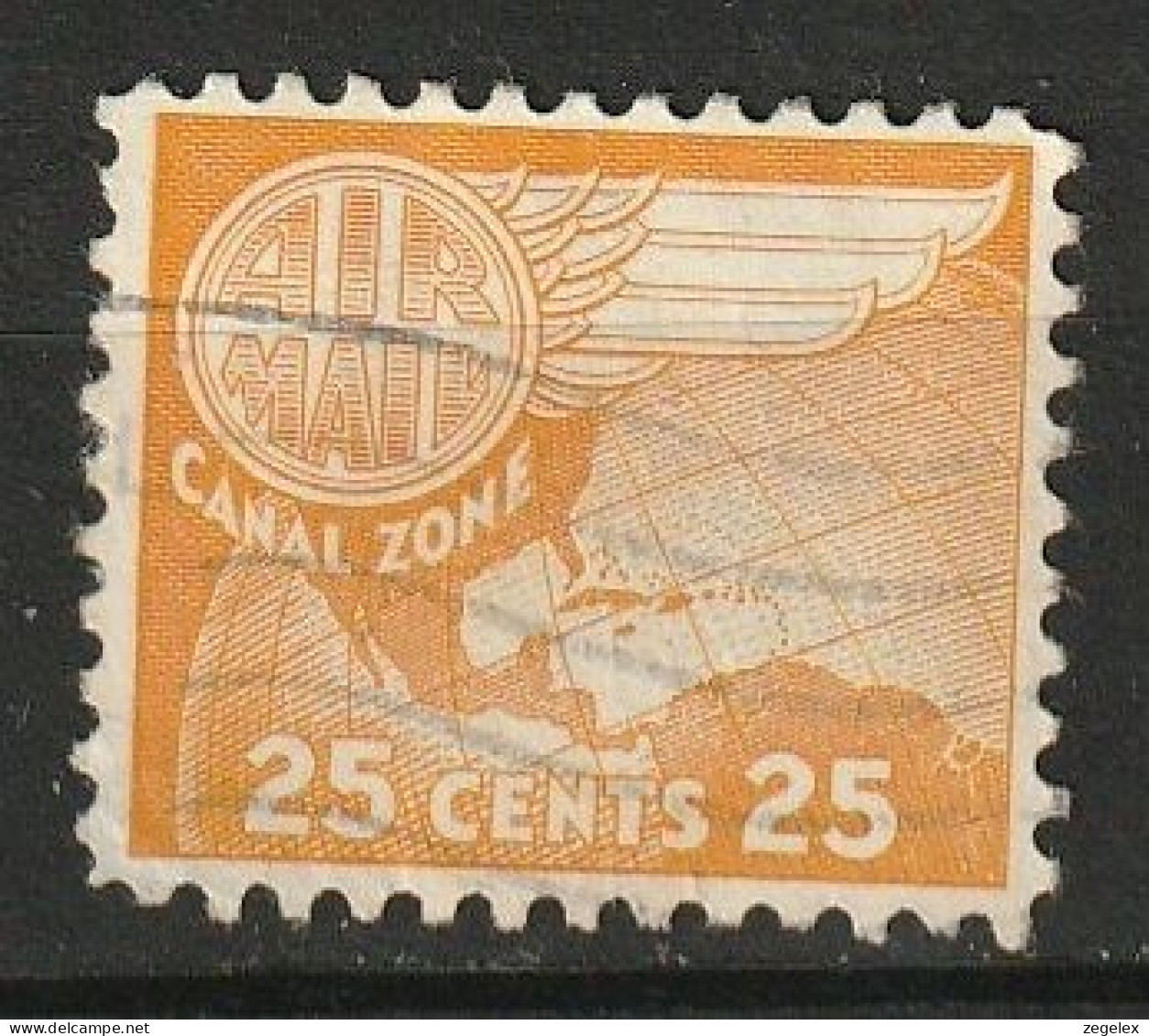 Canal Zone Airmail 1958 25c Used Scott C30 - Zona Del Canale / Canal Zone