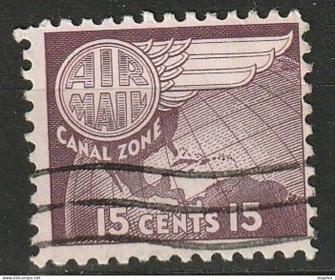 Canal Zone Airmail 1958 15c Used Scott C29 - Canal Zone