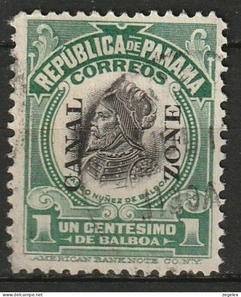 Canal Zone 1920-21 1 Type V Used  Scott 55 (A With Flat Top, Smaller Block Type) - Zona Del Canal