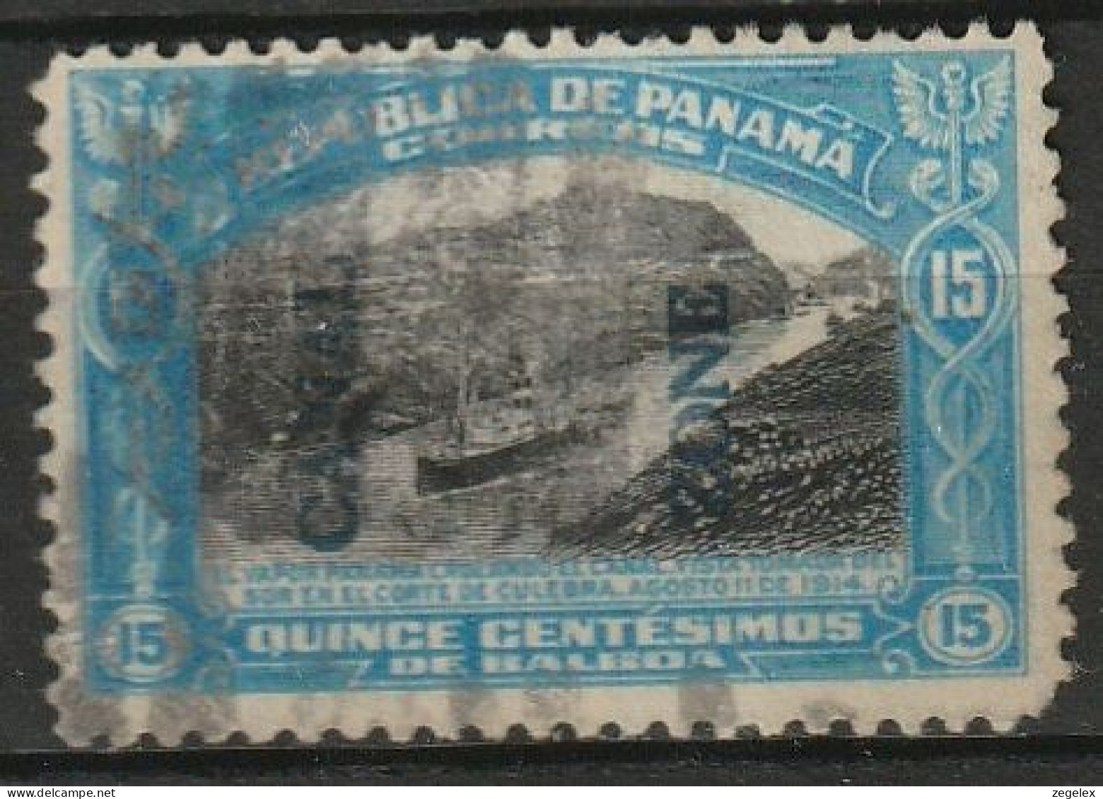 Canal Zone 1917 15c Used. Scott 50 - Zona Del Canal