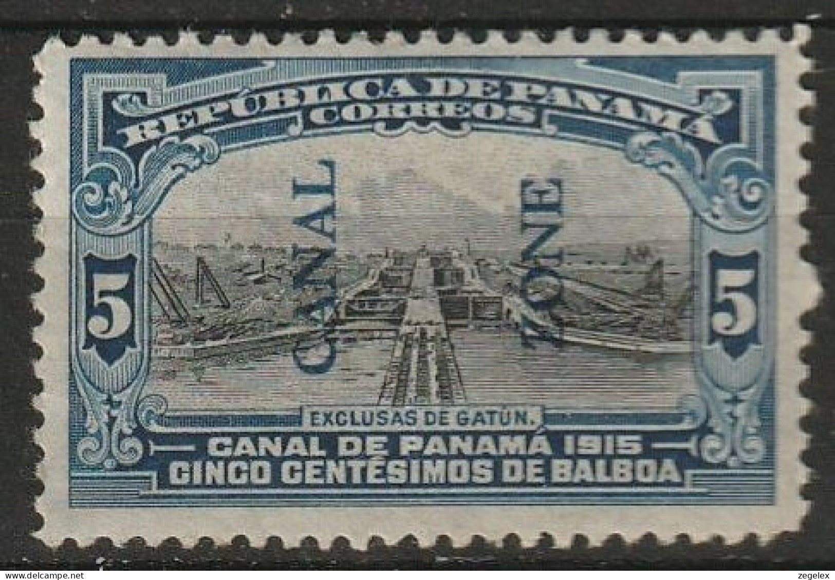 Canal Zone 1912-1916 5c Unused, MH* Scott 44 - Canal Zone