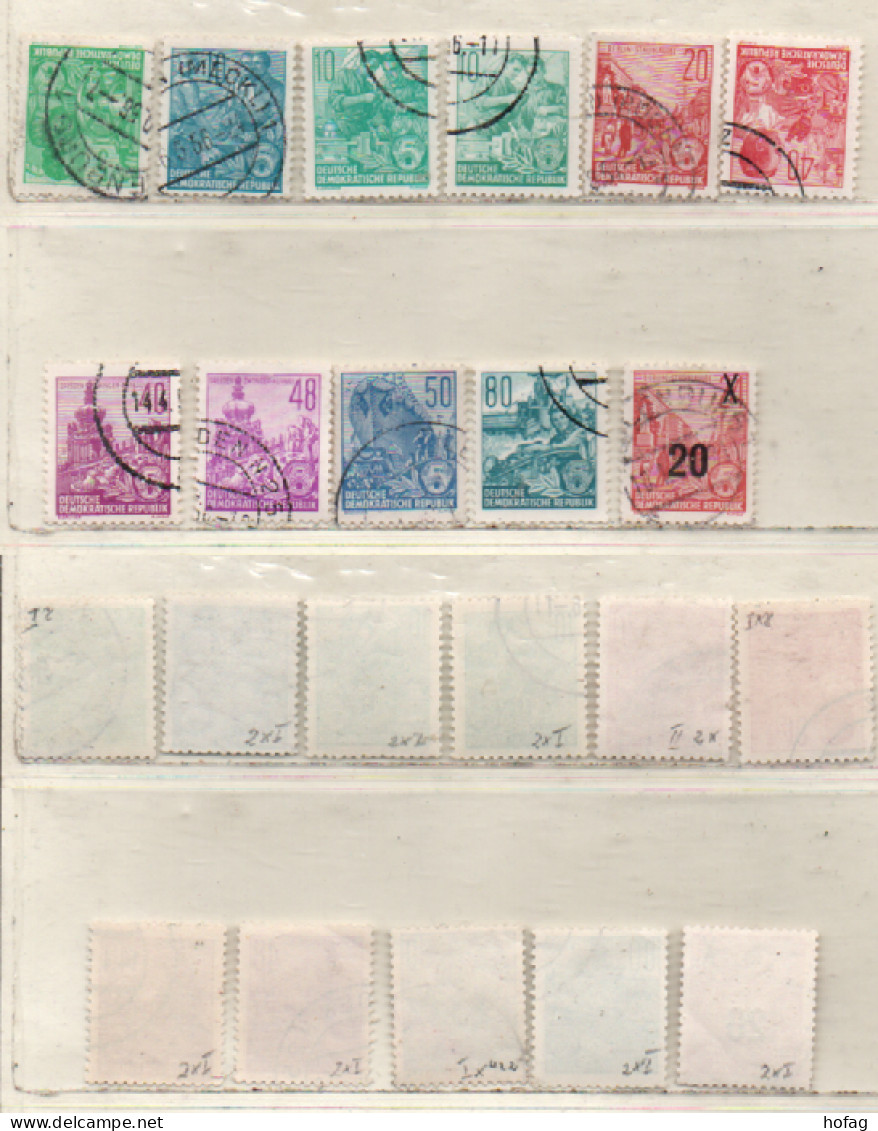 DDR 1953-1957 Fünfjahresplan Siehe Bild 11 Marken/Varianten WZ XxI, Gestempelt GDR Used - Gebraucht