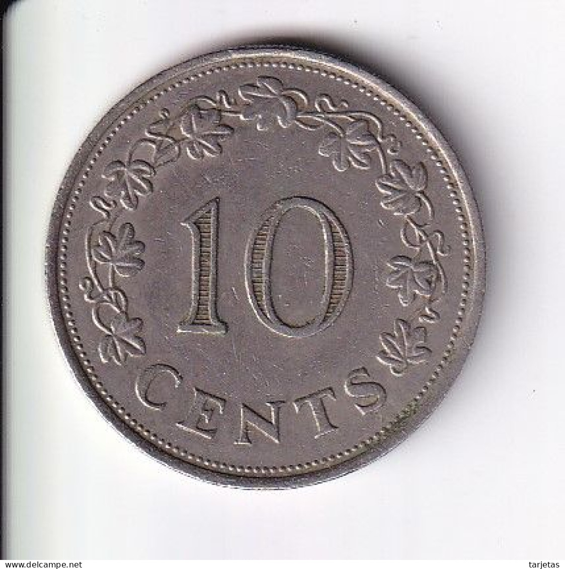 MONEDA DE MALTA DE 10 CENTS DEL AÑO 1972 (COIN)  BARCO-SHIP - Malte