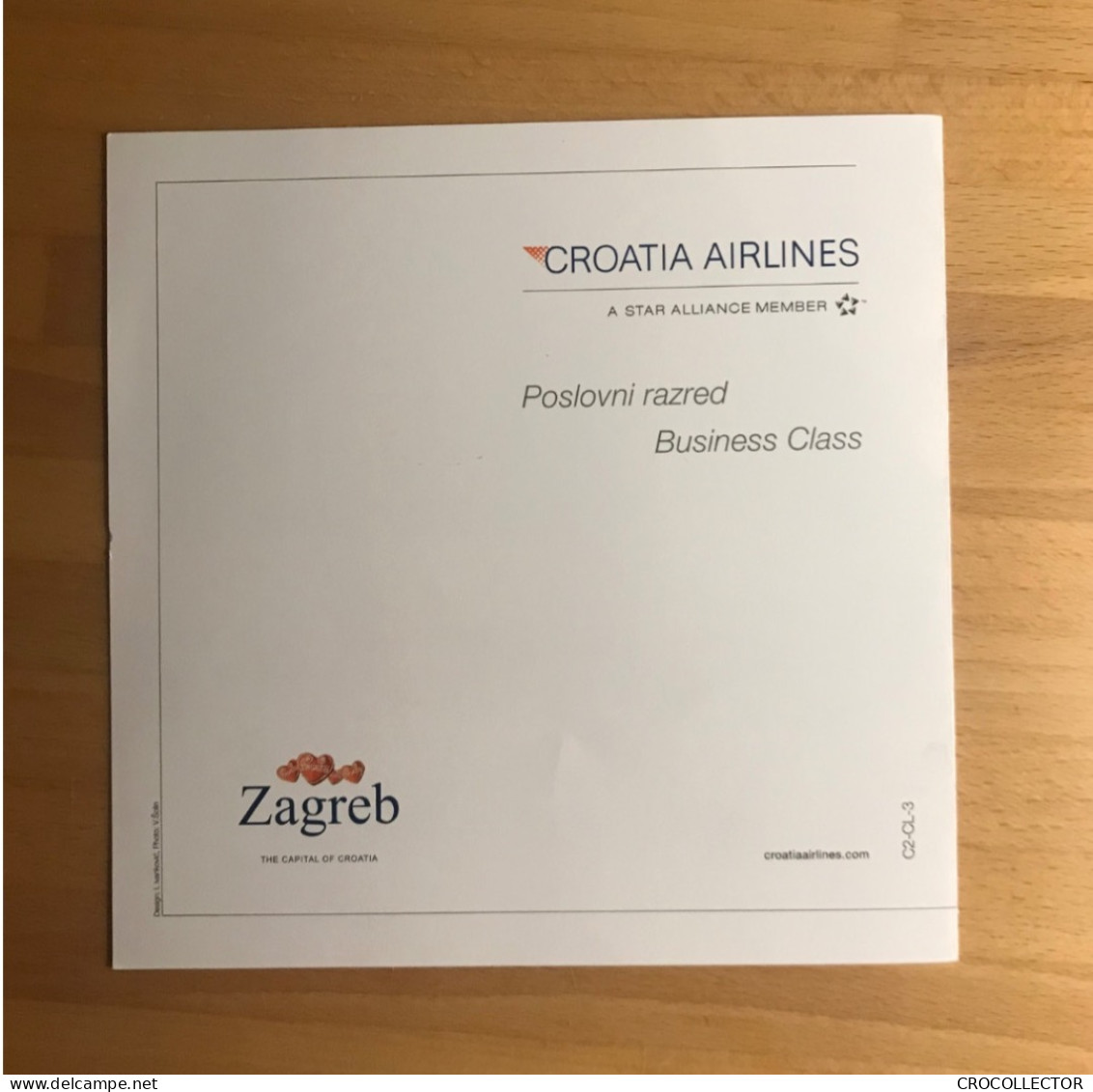 CROATIA AIRLINES Business Class Menu - C2-CL-3 - Menu Kaarten