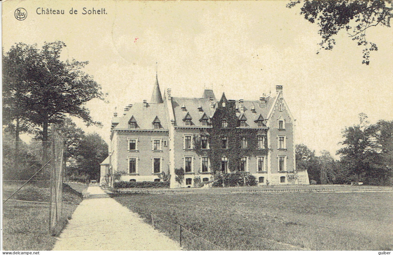 Chateau De Soheit  Verso Relais De Soheit Tinlot Envoyée A La Baronne G. D'huart  Chateau D'onthaine  - Tinlot