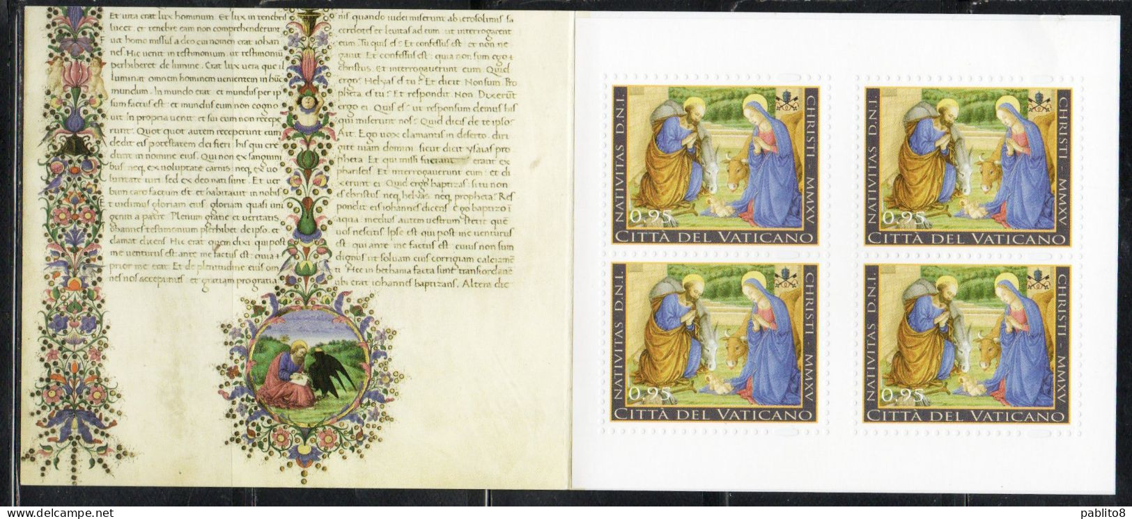 CITTÀ DEL VATICANO VATIKAN VATICAN 2015 NATALE LIBRETTO CHRISTMAS BOOKLET NOEL WEIHNACHTEN NAVIDAD  € 0,95 MNH - Postzegelboekjes