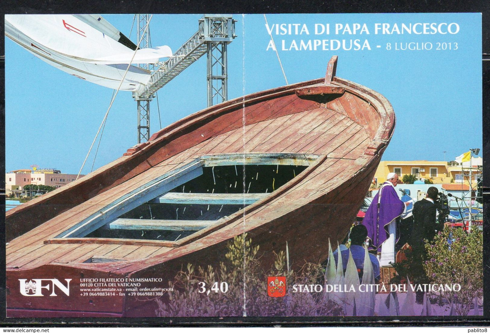 CITTÀ DEL VATICANO VATIKAN VATICAN 2015 PAPA FRANCESCO A LAMPEDUSA LIBRETTO BOOKLET POPE FRANCIS  € 0,85 MNH - Booklets