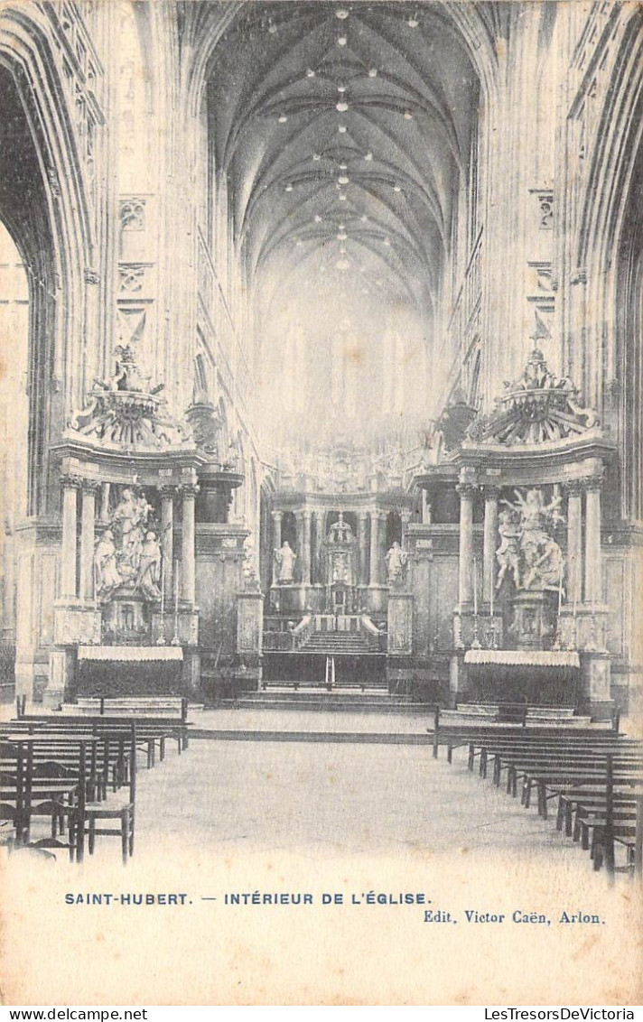 BELGIQUE - ST HUBERT - Intérieur De L'église - Edit Victor Caen - Carte Postale Ancienne - Saint-Hubert