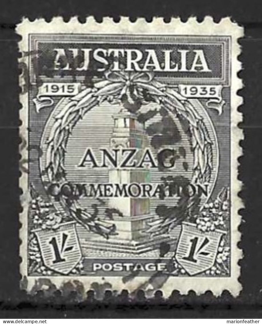 AUSTRALIA.....KING GEORGE V..(1910-36.)....ANZAC......1/-........SCUFF ON LEFT.......(CAT.VAL.£45...)....USED.... - Usados