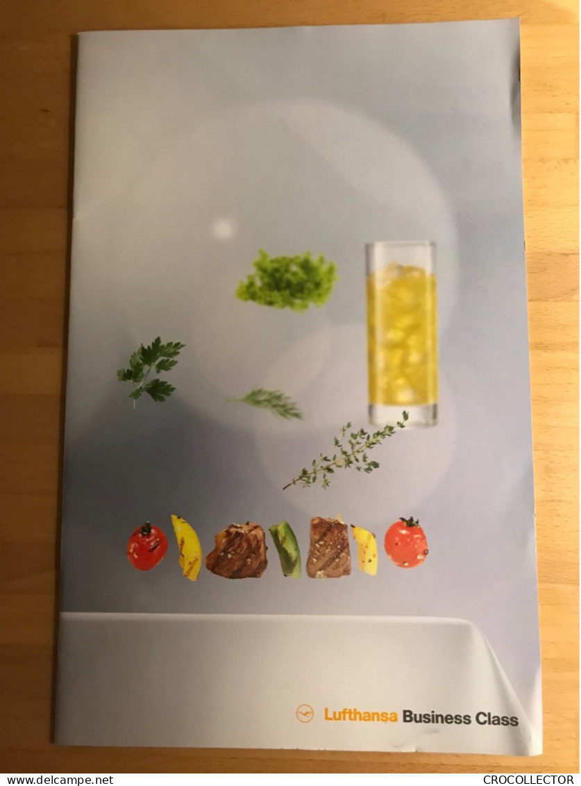 LUFTHANSA Business Class Menu LH 500 07/15-08/15 - Flight To Rio De Janeiro - Menus