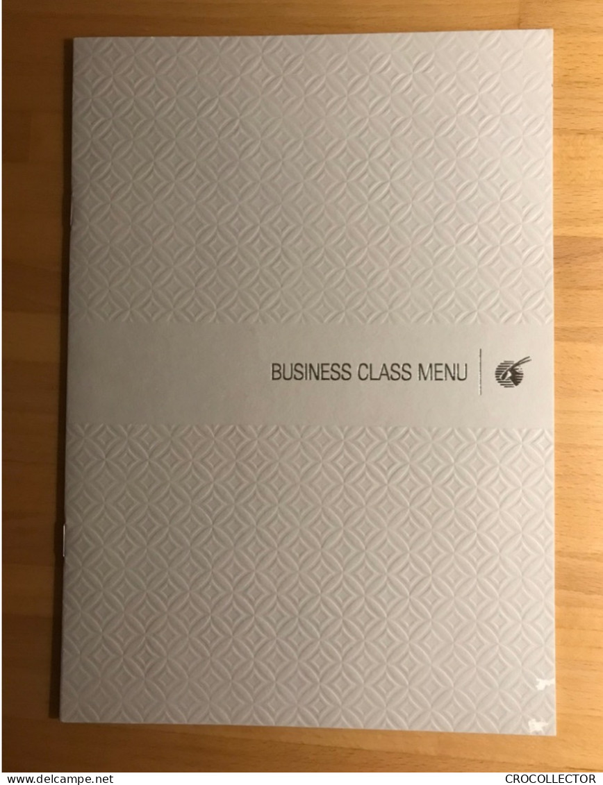 QATAR AIRWAYS BUSINESS CLASS MENU DOH-EUR/JC-LDBS/CY3-V1 - Menú