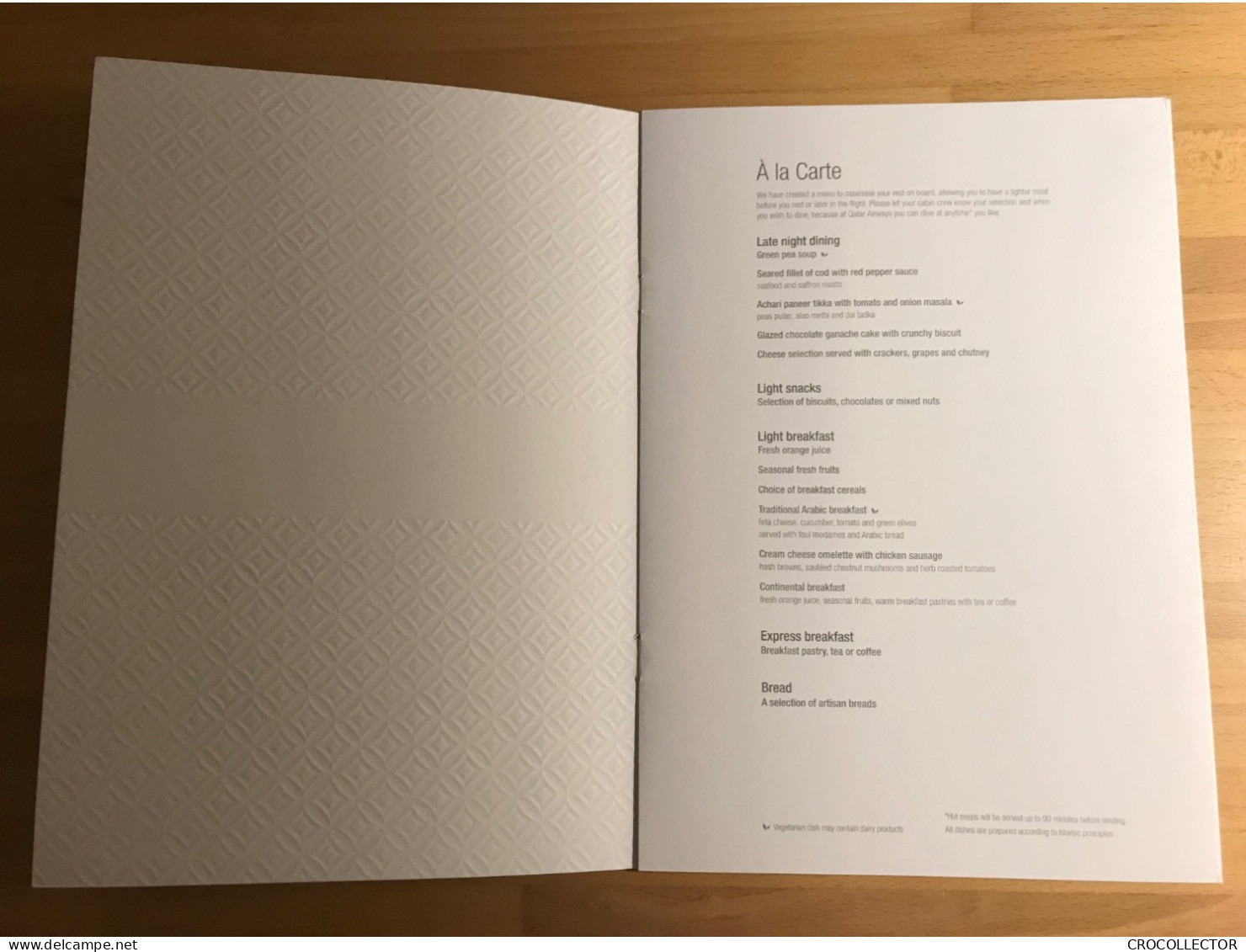 QATAR AIRWAYS BUSINESS CLASS MENU DOH-EUR/JC-LDBS/CY3-V1 - Menus