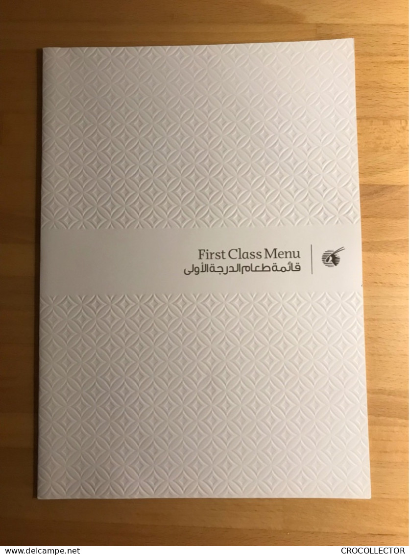 QATAR AIRWAYS FIRST CLASS MENU IG-DOH/FC/LDMG/CY1-V3 - Menu Cards