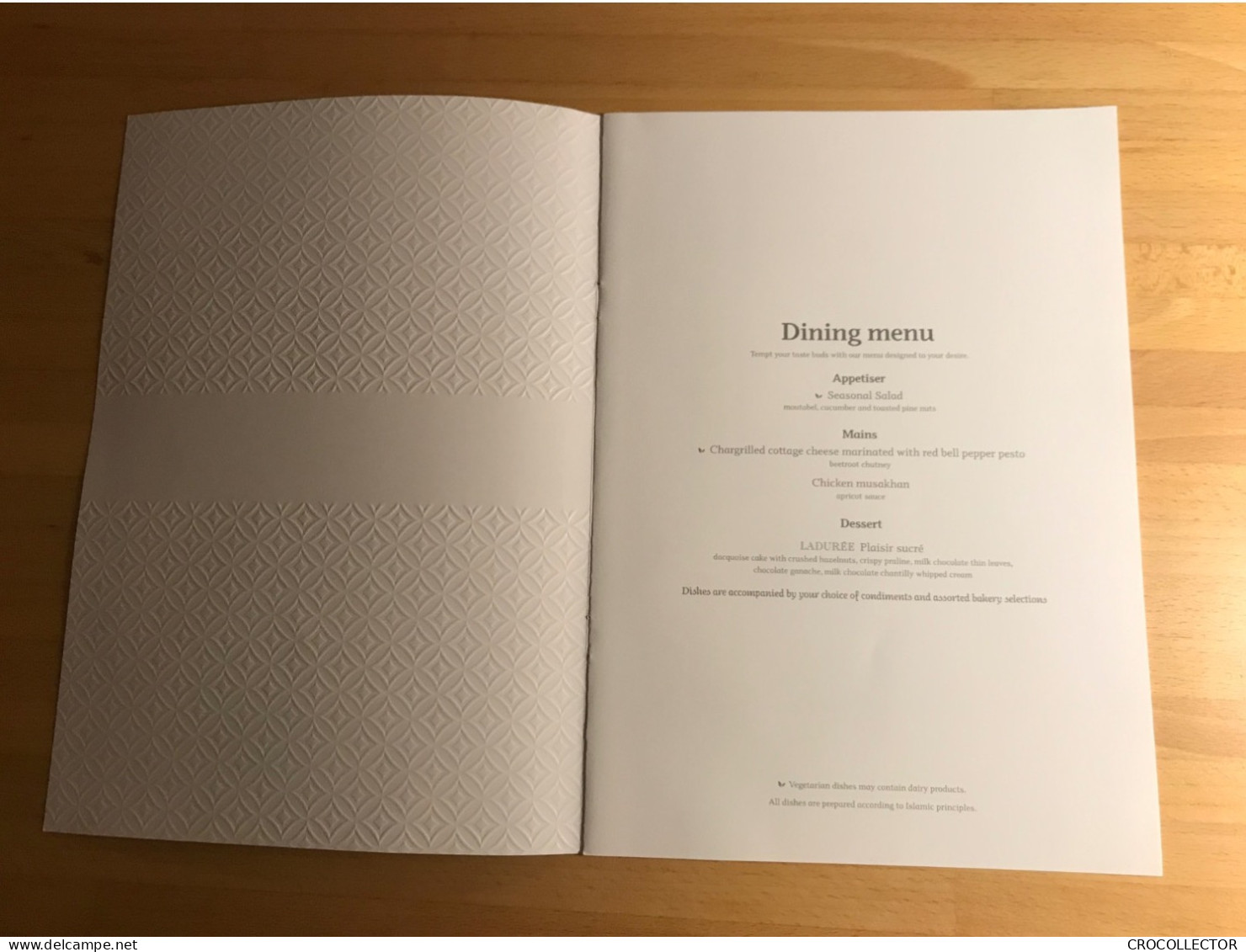 QATAR AIRWAYS FIRST CLASS MENU IG-DOH/FC/LDMG/CY1-V3 - Menükarten