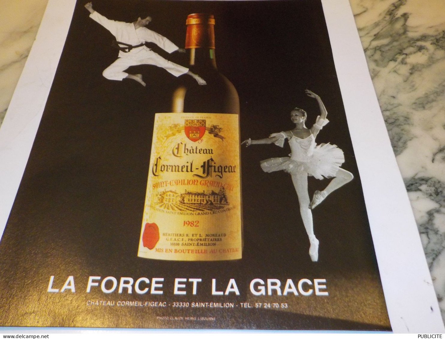 ANCIENNE PUBLICITE FORCE ET GRACE CHATEAU CORMEIL FIGEAC  1987 - Afiches