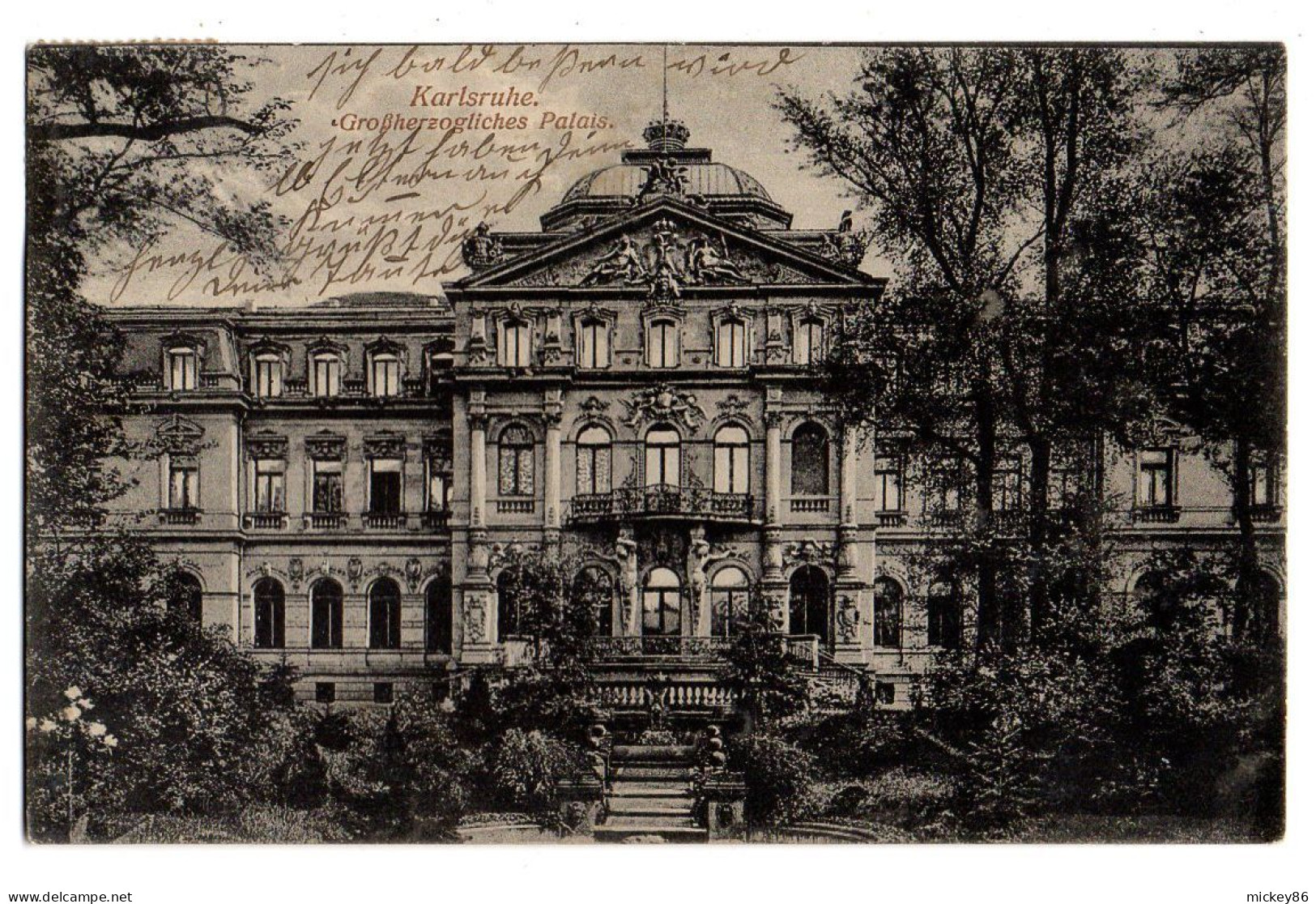 Allemagne--KARLSRUHE --1913-- Grossherzogliches Palais......timbre....cachet.......... - Karlsruhe