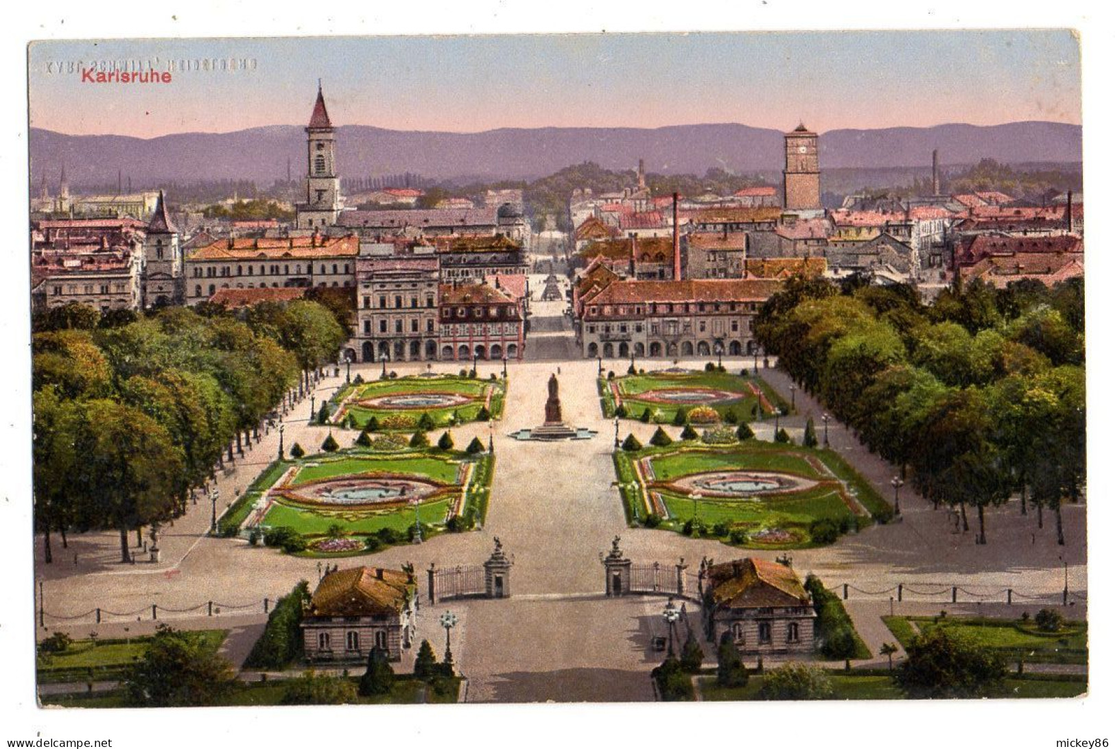 Allemagne--KARLSRUHE --1913-- Grossherzogliches Palais....colorisée  .....cachet.......... - Karlsruhe