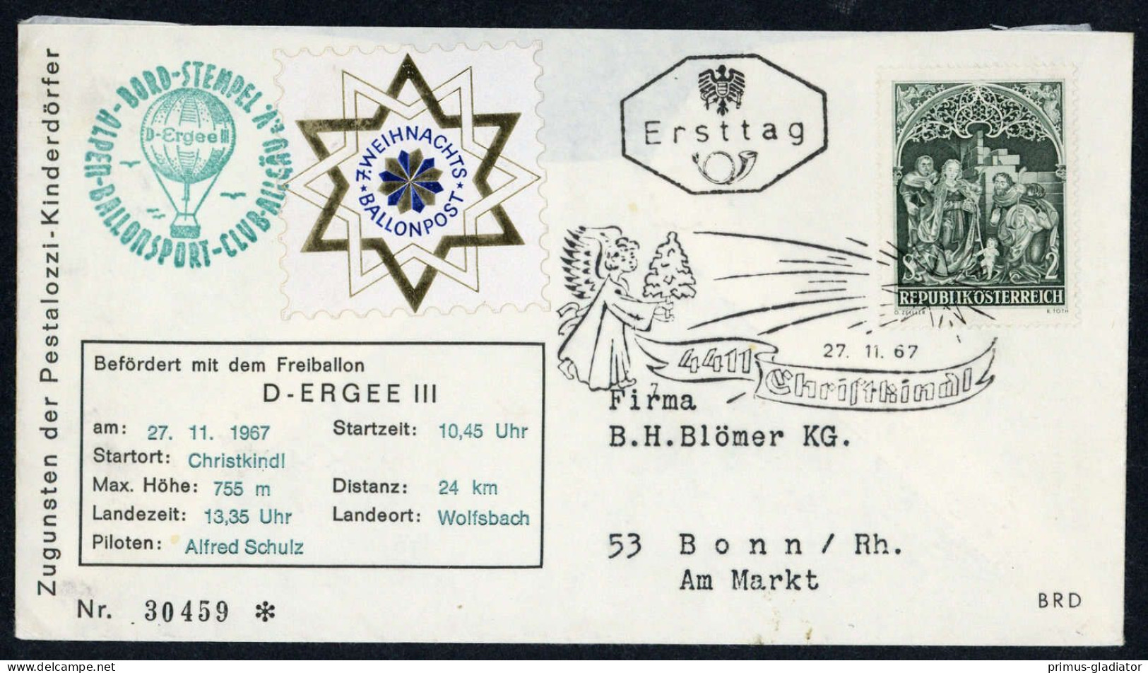 1967, Österreich, Palmer C 07a, Brief - Machine Postmarks