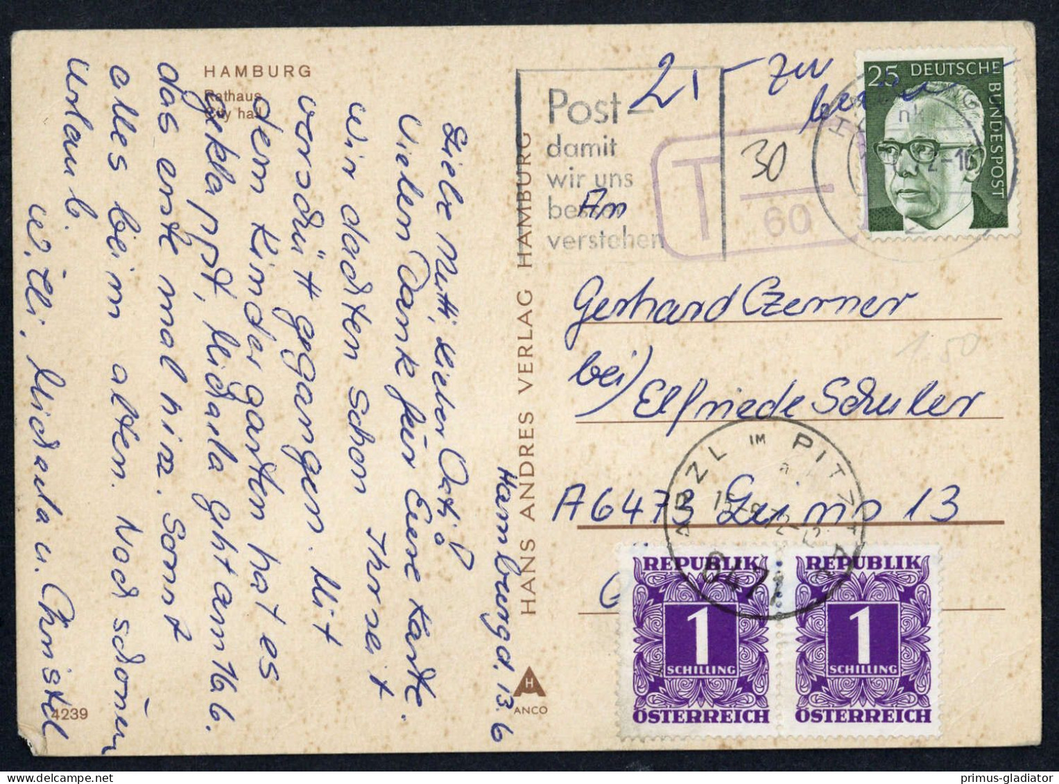 1972, Österreich, P 247 Z (2), Brief - Machine Postmarks