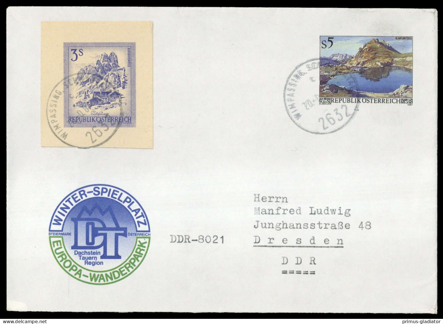 1987, Österreich, U 78 U.a., Brief - Mechanische Stempel