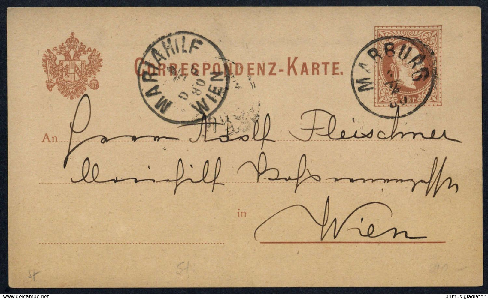 1880, Österreich, P 25, Brief - Machine Postmarks