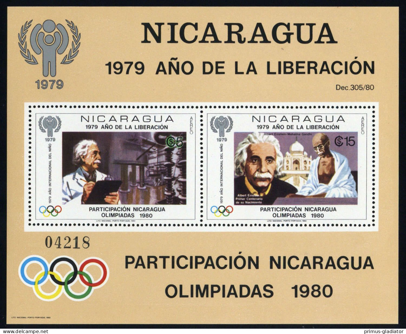 1980, Nicaragua, Bl. 113, ** - Nicaragua