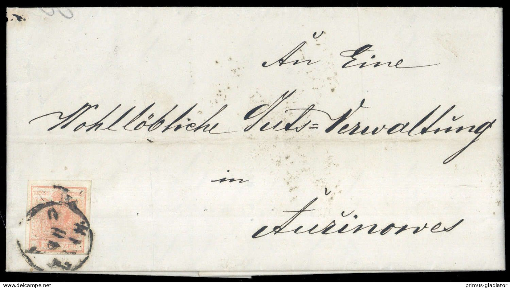 1854, Österreich, 3 Y A, Brief - Machine Postmarks