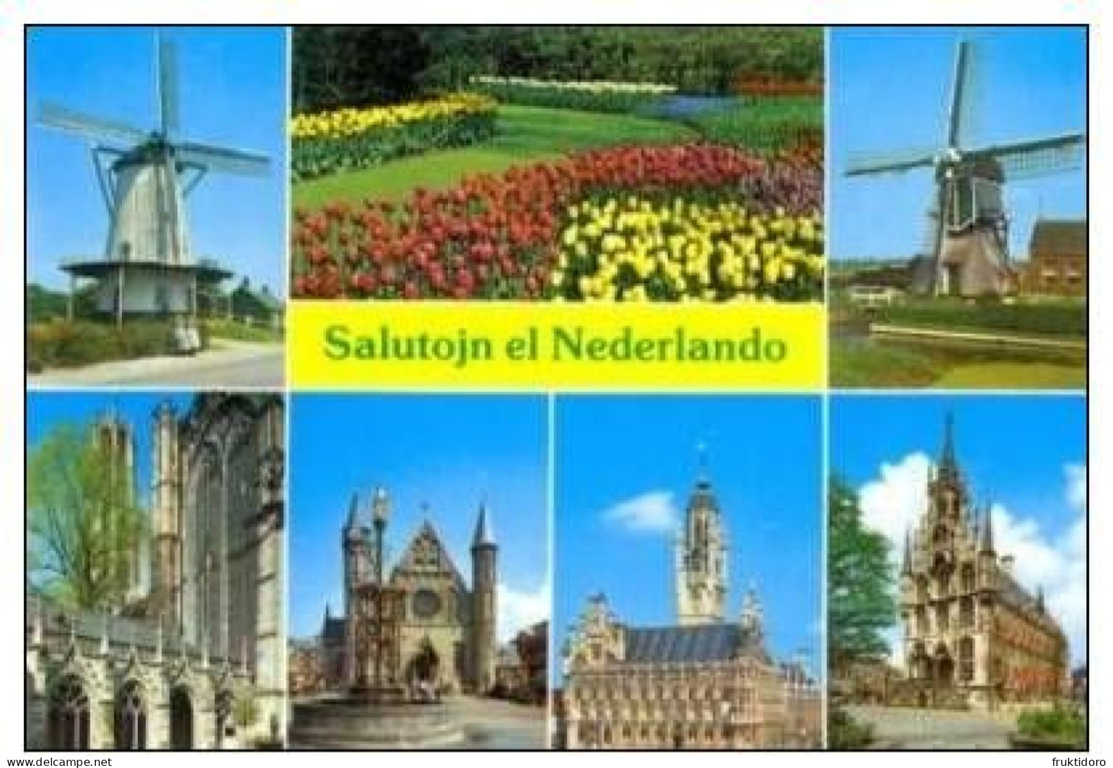 AKEO 23 Esperanto Cards The Netherlands - Tulips - Cheese - Windmill - Canals - Harbour - Text In Esperanto - Esperanto