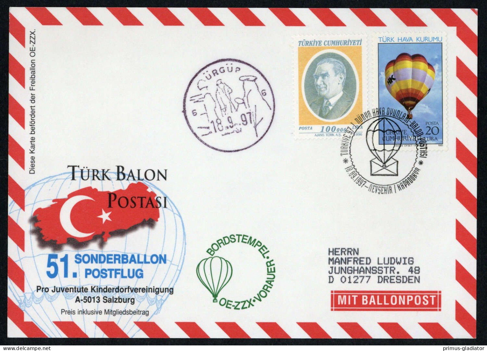 1997, Österreich, Palmer ÖPJ-SBF 51, Brief - Machine Postmarks