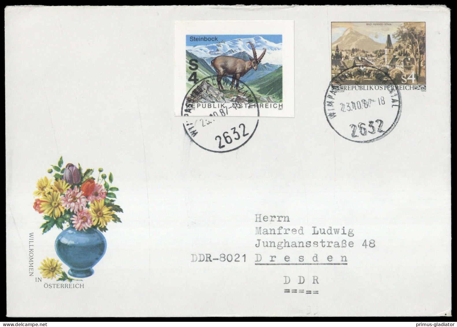 1987, Österreich, U 74 U.a., Brief - Machine Postmarks