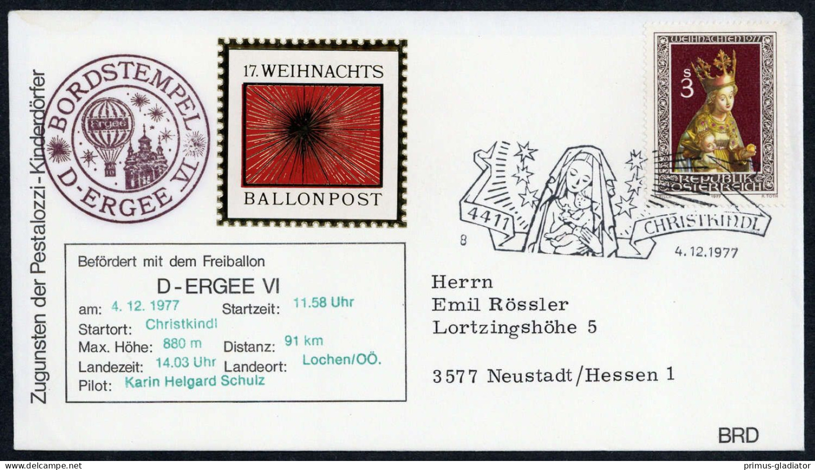 1977, Österreich, Palmer C 17 Ad, Brief - Mechanische Stempel