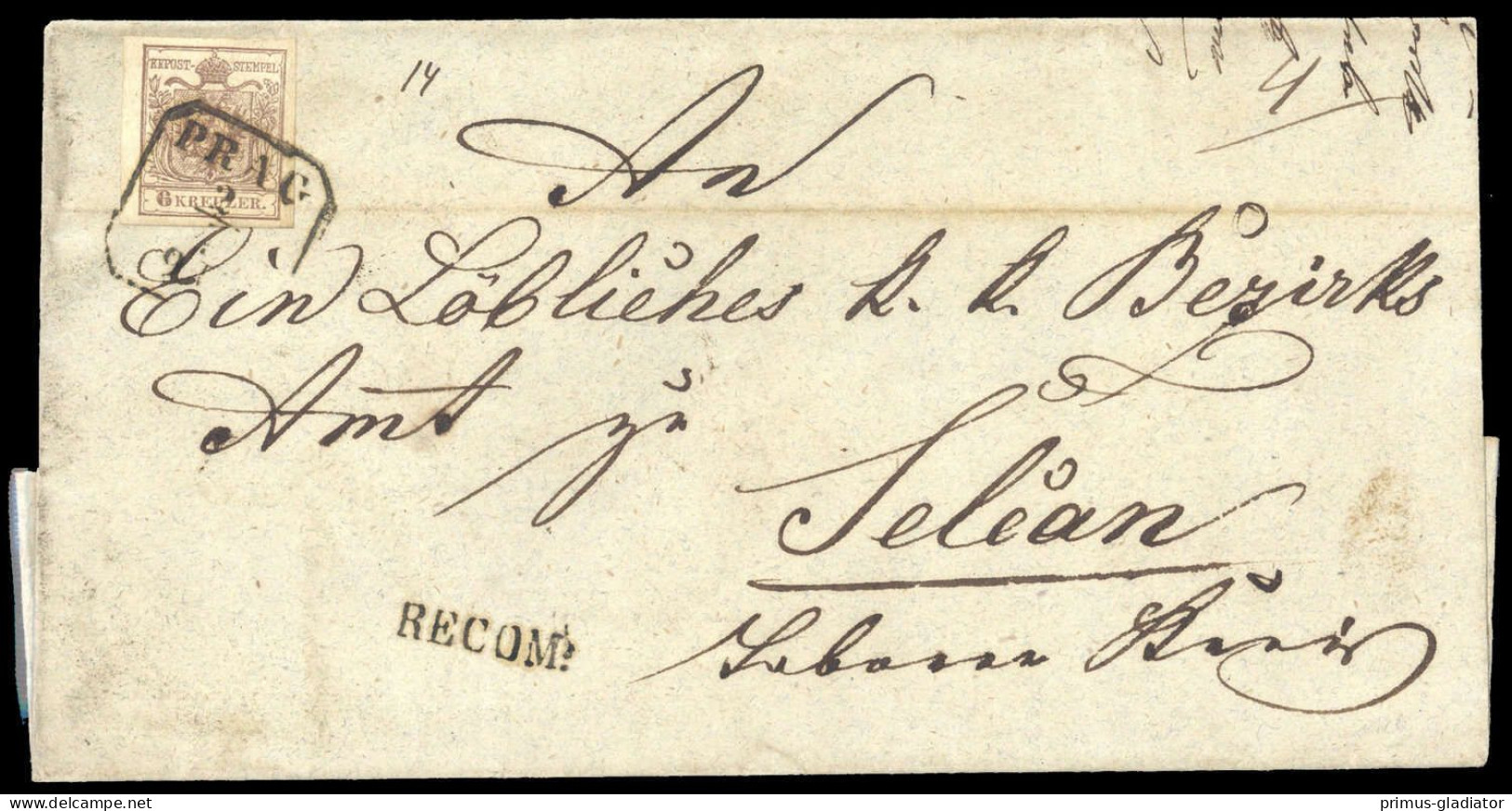 1854, Österreich, 4 Y III (2), Brief - Machine Postmarks