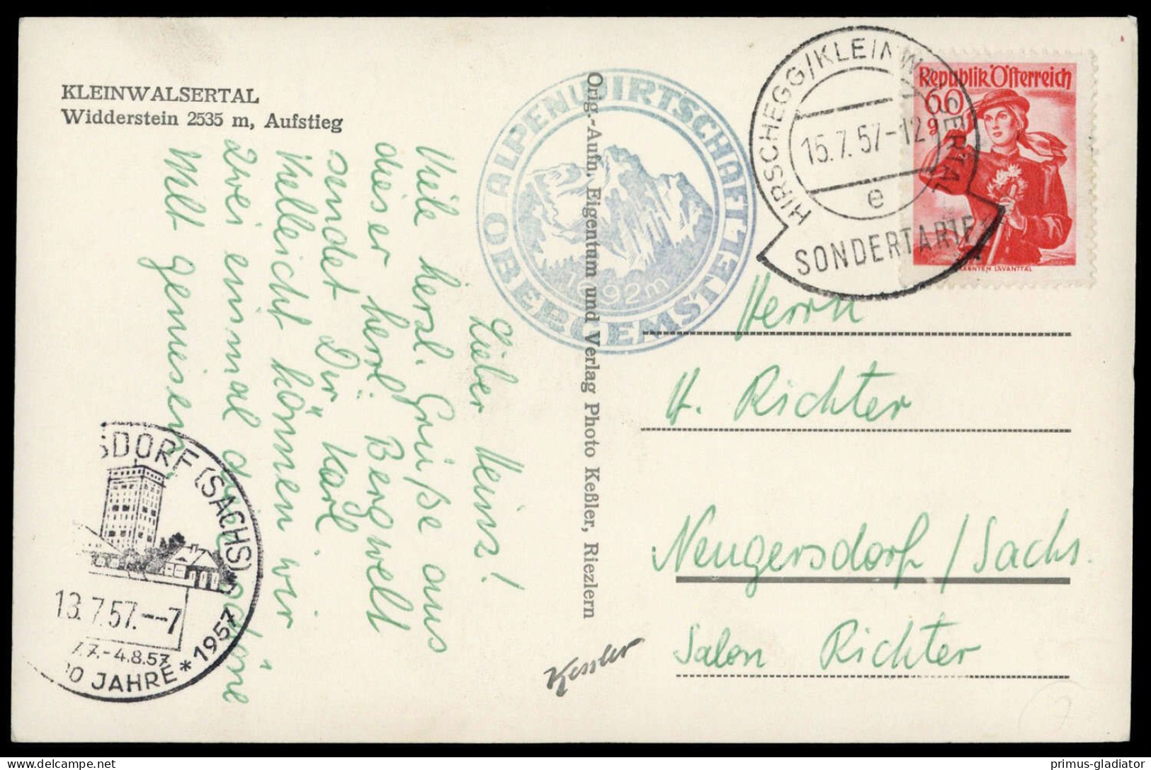 1957, Österreich, Brief - Mechanische Stempel